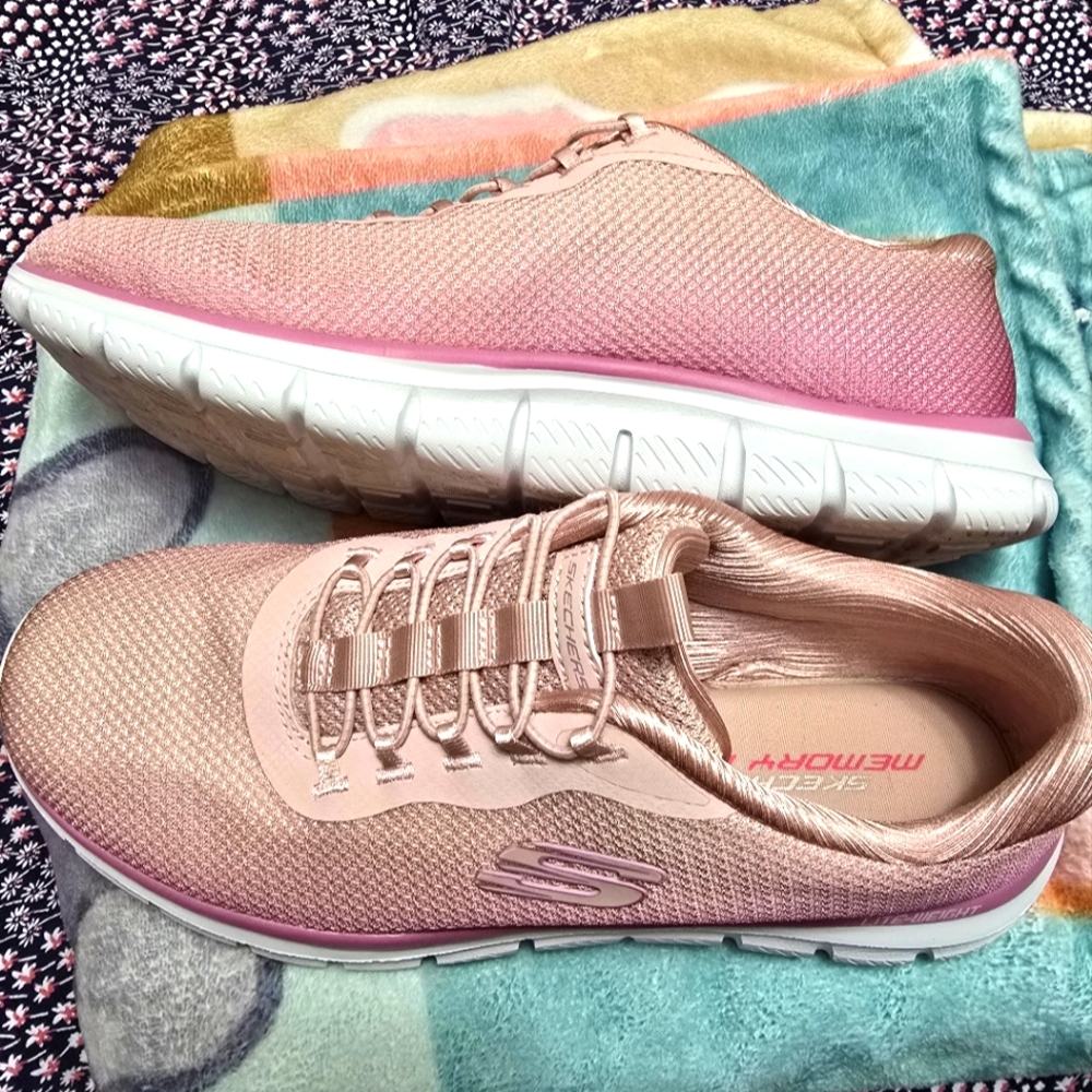 Skechers  Pink Ombre Bungee Sneakers Sz 9 - Picture 6 of 7